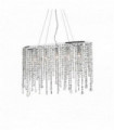 Chrome pendant in crystal RAIN CLEAR 5 bulbs