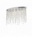 Plafonnier Chrome en cristal RAIN CLEAR 5 ampoules