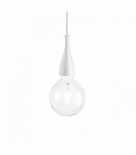 Weiße MINIMAL Pendelleuchte 1 Glühbirne