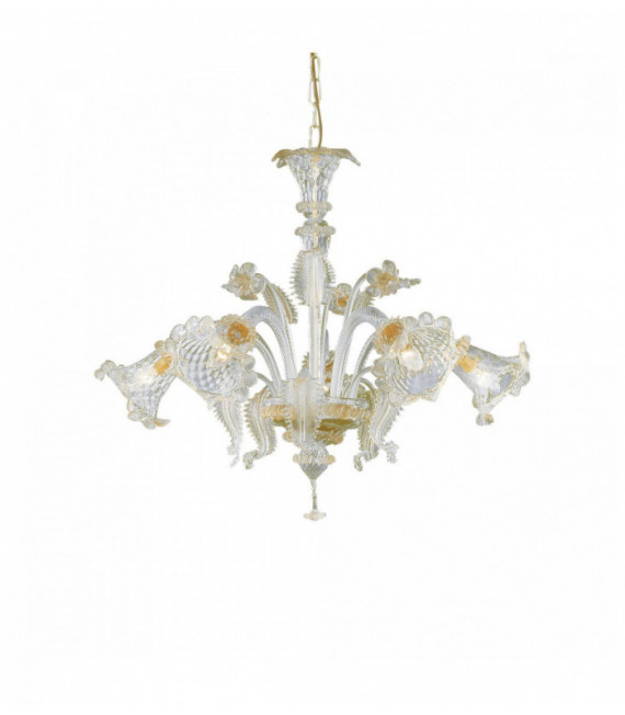 Amber pendant lamp RIALTO 5 bulbs