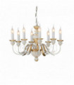 FIRENZE antique white pendant light 8 bulbs