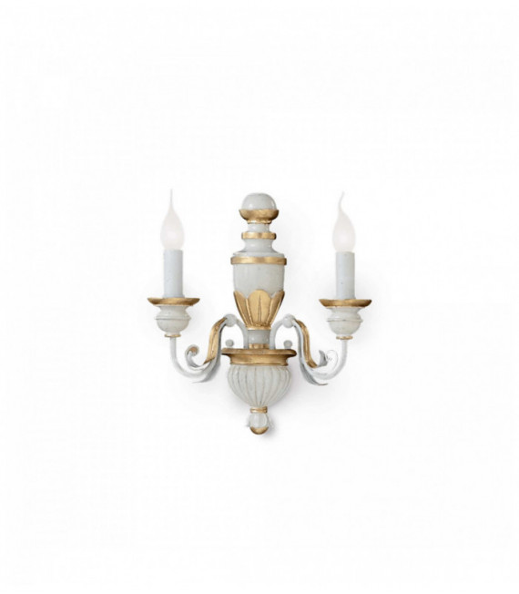 FIRENZE antique white wall light 2 bulbs