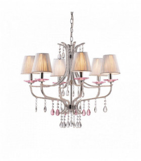 Silver pendant in VIOLET crystal 6 bulbs