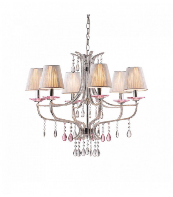 Silver pendant in VIOLET crystal 6 bulbs