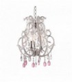 Suspension Argentée en cristal VIOLETTE 3 ampoules