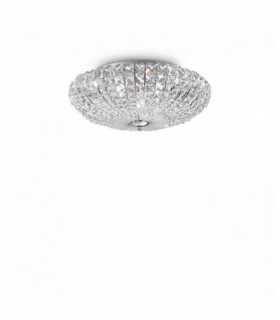 Plafonnier Chrome en cristal VIRGIN 5 ampoules