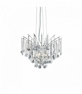Suspension Chromée en cristal AUDIL-77 6 ampoules