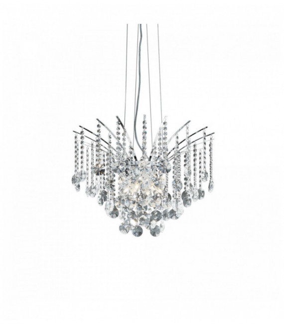 Suspension Chromée en cristal AUDIL-77 6 ampoules