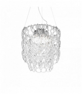 Chrome pendant light ALBA 7 bulbs