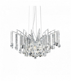 Chrome-plated pendant lamp AUDIL-77 8 bulbs