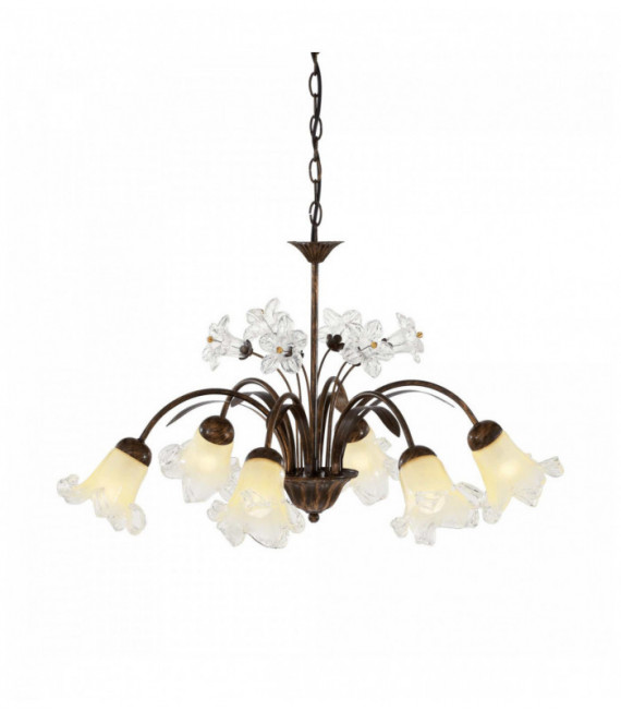Sospensione ruggine TIROL 6 lampadine