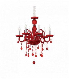 GIUDECCA red crystal pendant light 6 bulbs