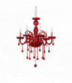 GIUDECCA red crystal pendant light 6 bulbs