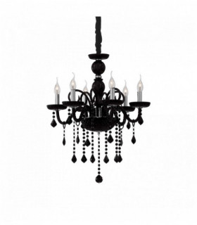GIUDECCA black crystal pendant light 6 bulbs