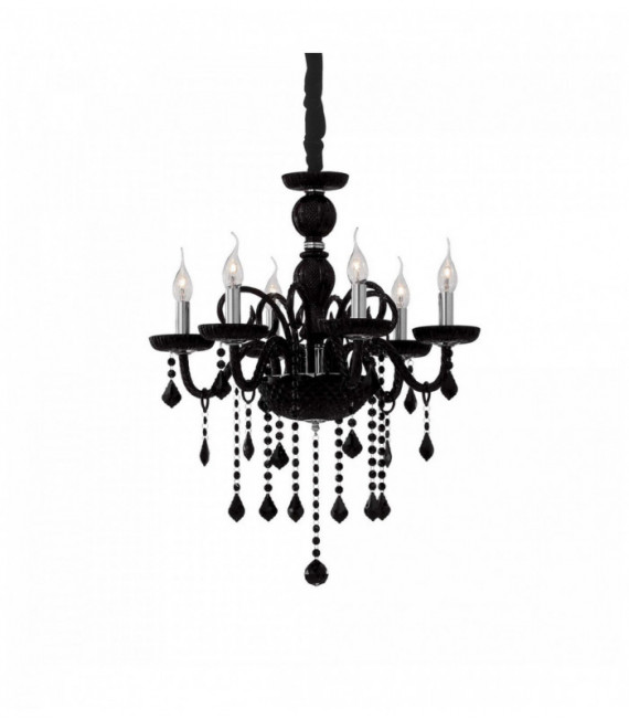 GIUDECCA black crystal pendant light 6 bulbs