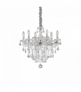 Suspension Chromée en cristal FLORIAN 6 ampoules