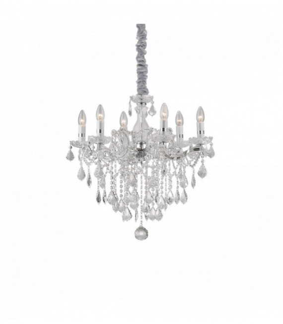 FLORIAN crystal chrome colgante 6 luces