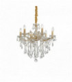 Suspension Dorée en cristal FLORIAN 6 ampoules