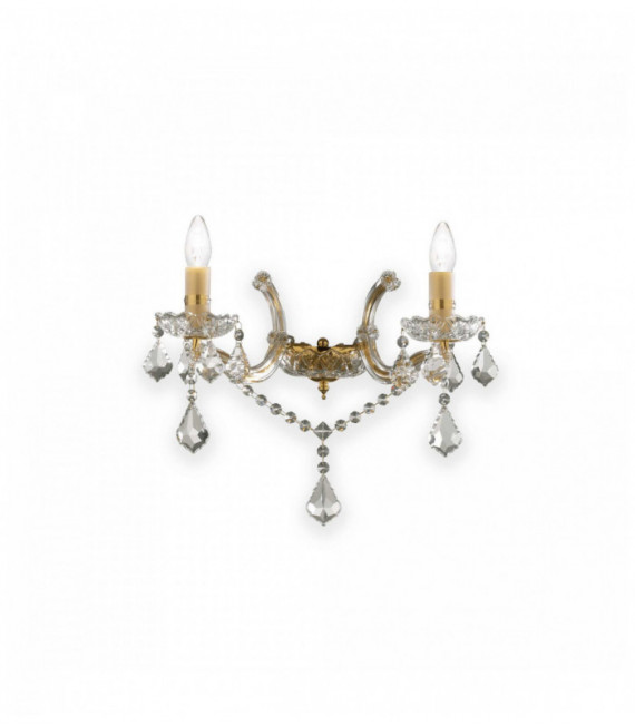 Applique murale Dorée en cristal FLORIAN 2 ampoules
