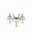 Applique murale Dorée en cristal FLORIAN 2 ampoules