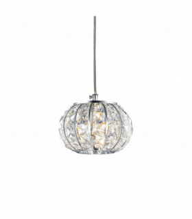 Chrome-plated pendant lamp CALYPSO 1 bulb