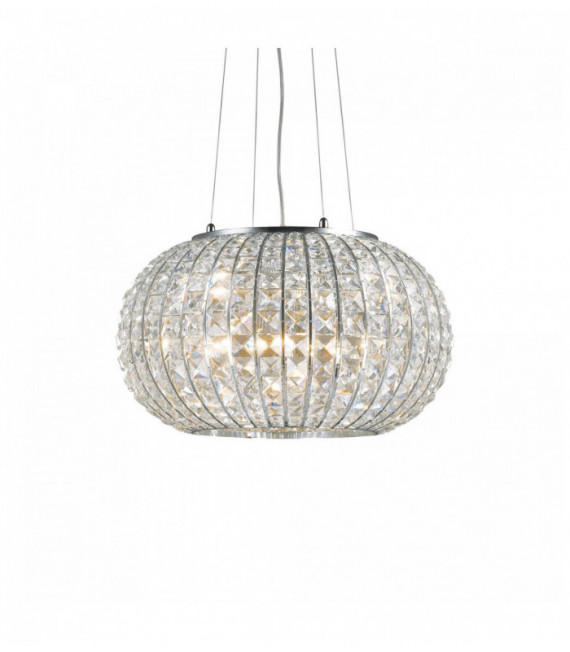 Chrome-plated pendant lamp CALYPSO 5 bulbs