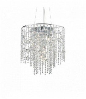 Chrome-plated pendant lamp EVASIONE 10 bulbs