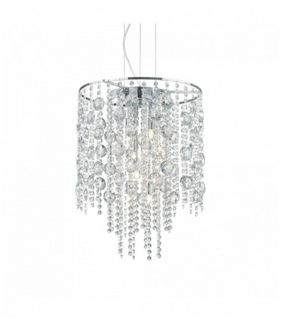 Verchromte Kristall Pendelleuchte EVASIONE 8 Lampen