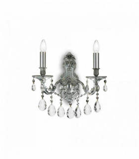 Applique argento in cristallo GIOCONDA 2 lampadine