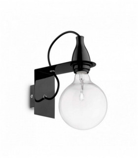 Applique MINIMAL nera 1 lampadina