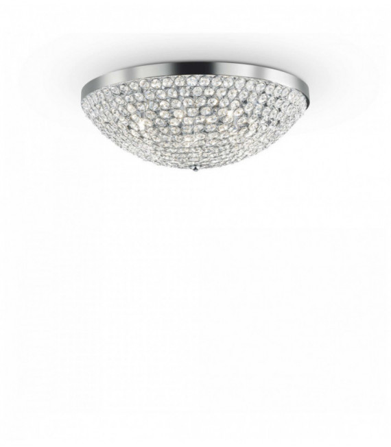 Plafonnier Chrome en cristal ORION 7 ampoules