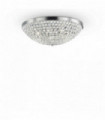 Plafonnier Chrome en cristal ORION 7 ampoules