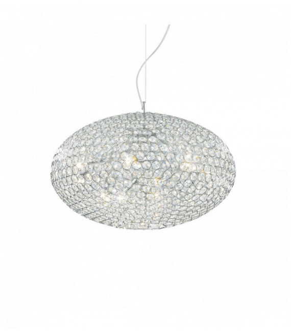 Chrome pendant in ORION crystal 8 bulbs