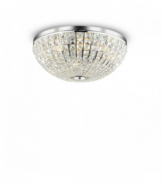 Plafonnier Chrome en cristal CALYPSO 8 ampoules
