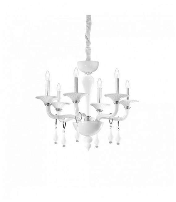 Suspension Blanche MIRAMARE 6 ampoules