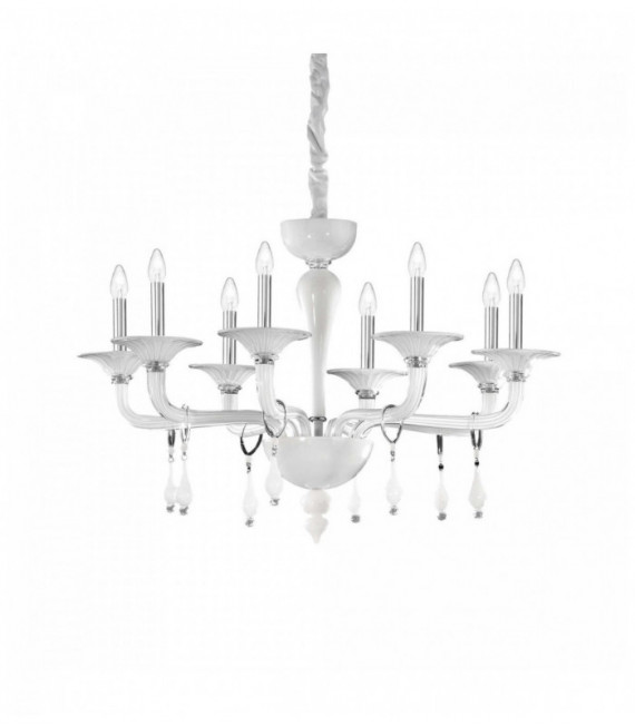 Suspension Blanche MIRAMARE 8 ampoules