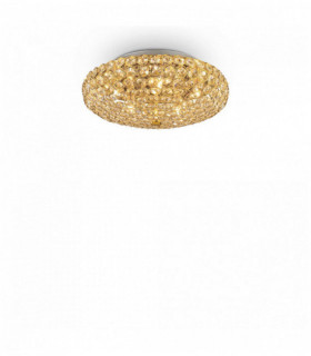 Golden ceiling light in crystal KING 5 bulbs