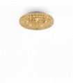 Golden ceiling light in crystal KING 5 bulbs