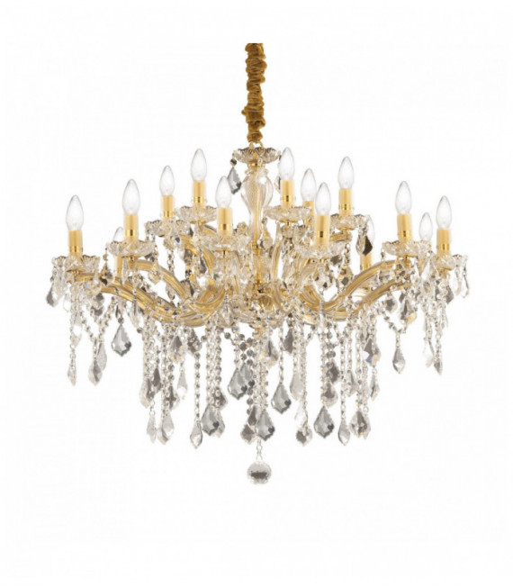 Golden pendant in FLORIAN crystal 18 bulbs