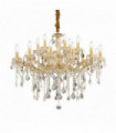 Suspension Dorée en cristal FLORIAN 18 ampoules