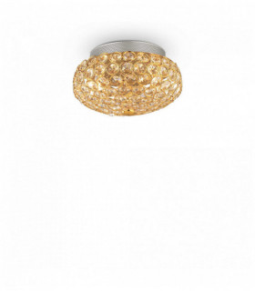 Golden ceiling light in crystal KING 3 bulbs