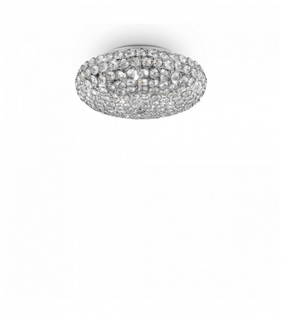 Lampada da soffitto cromata KING in cristallo 5 lampadine