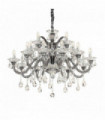 Gray COLOSSAL crystal pendant light 15 bulbs