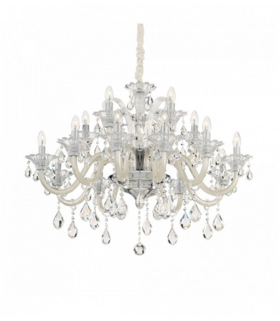 Suspension Ivoire en cristal COLOSSAL 15 ampoules