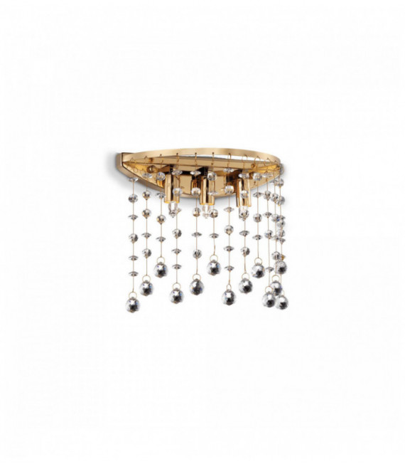 MOONLIGHT Aplique de cristal dorado con 3 luces