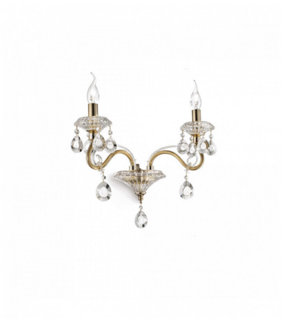 2-light golden NEGRESCO crystal wall light