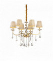Golden pendant in crystal PANTHEON 6 bulbs