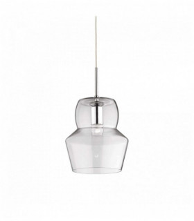 Suspension Transparente ZENO 1 ampoule Diamètre 22 Cm