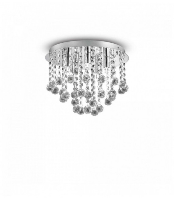 Plafoniera BIJOUX 5 luci in cristallo cromato