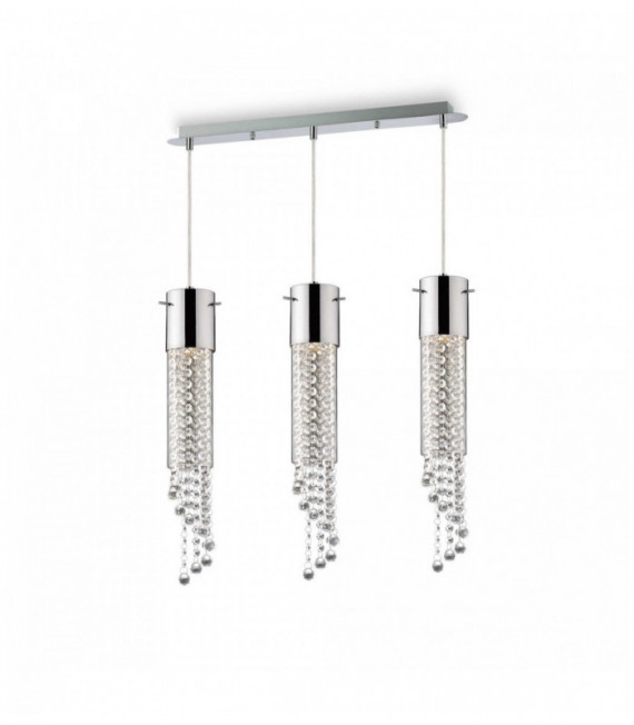 Colgante de cristal cromado GOCCE 3 bombillas